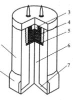 无起爆药热桥丝雷管示意图