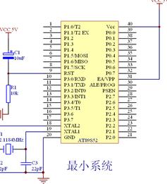 51单片机的最小系统电路图