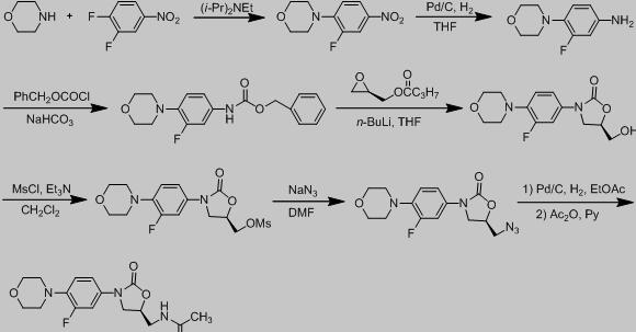 利奈唑胺的合成方程式