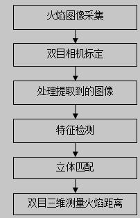 双目视觉探测火焰的整个系统流程图