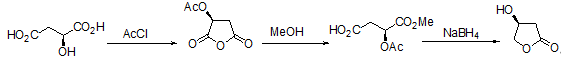 3-羟基-γ-丁内酯的制备反应路线