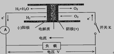 燃料电池原理示意图