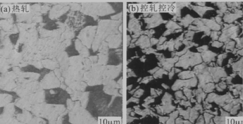 热轧和控冷控扎组织对比