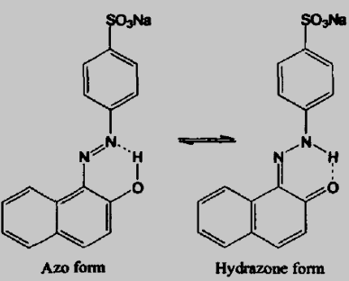 偶氮式与腙式的酸性橙 II 分子结构