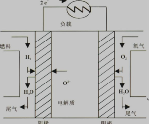 SOFC 的工作原理图